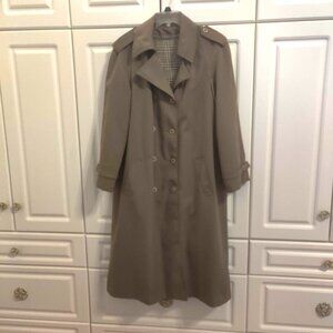 Vintage Tan Women's Trench Coat, Size Large
